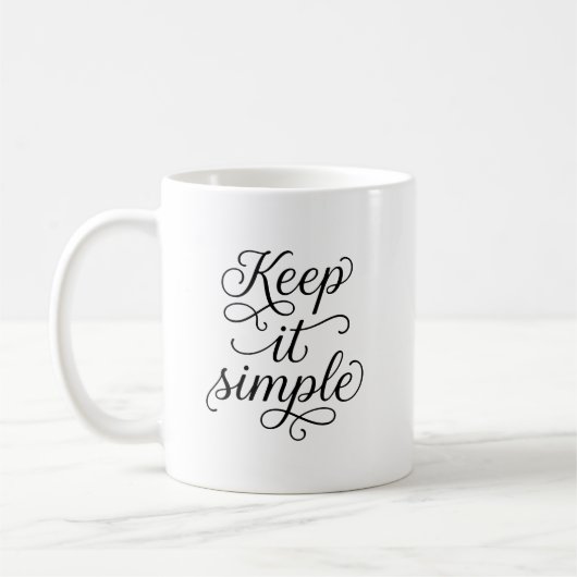 Keep It Simple Minimalist Typography Coffee Mug Koffiemok (Links)