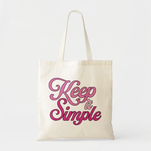 Keep It Simple Tote Bag (Pink) (Voorkant)