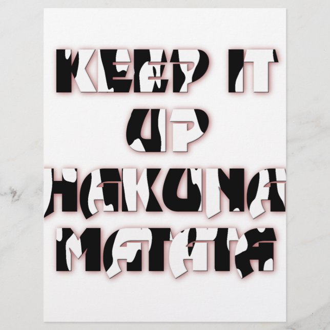 Keep It Up / Hakuna Matata Kunstdruk (Voorkant)