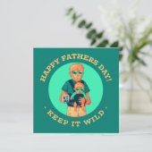 Keep It Wild – Werewolf Vader Vaderdagkaart Feestdagenkaart (Staand voorkant)