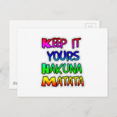 Keep It Yours Hakuna Matata Kunstdruk Briefkaart (Voorkant / Achterkant)