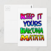 Keep It Yours Hakuna Matata Kunstdruk Briefkaart (Voorkant / Achterkant)