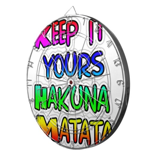 Keep It Yours Hakuna Matata Kunstdruk Dartbord (Voorkant Rechts)