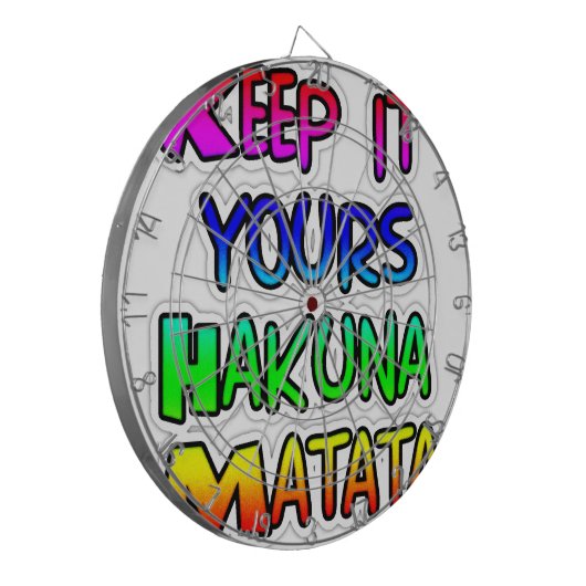 Keep It Yours Hakuna Matata Kunstdruk Dartbord (Voorkant Links)