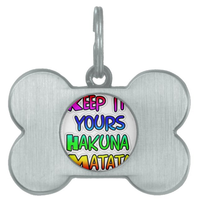Keep It Yours Hakuna Matata Kunstdruk Huisdieren Naamplaatje (voorkant)