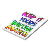 Keep It Yours Hakuna Matata Kunstdruk Notitieblok (Linkerzijde)