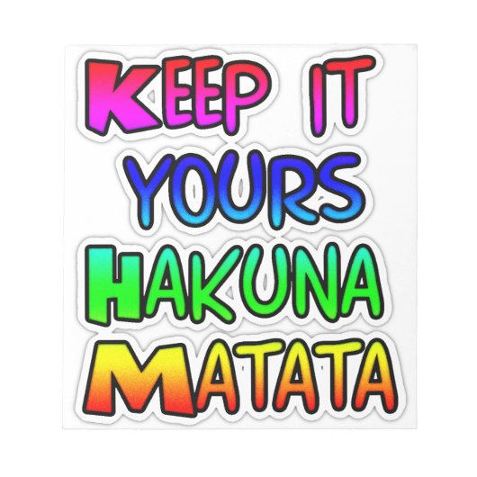 Keep It Yours Hakuna Matata Kunstdruk Notitieblok (Voorkant)