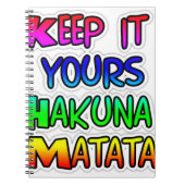 Keep It Yours Hakuna Matata Kunstdruk Notitieboek (Voorkant)