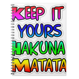 Keep It Yours Hakuna Matata Kunstdruk Notitieboek