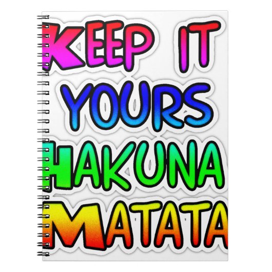 Keep It Yours Hakuna Matata Kunstdruk Notitieboek (Voorkant)