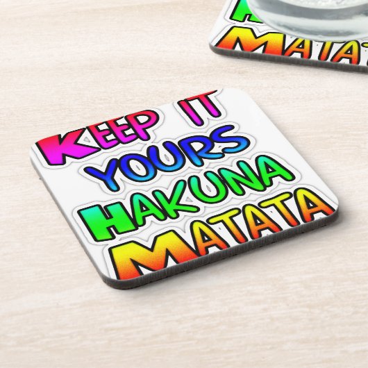 Keep It Yours Hakuna Matata Kunstdruk Onderzetter (Linkerzijde)
