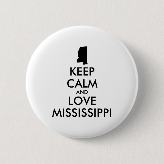  KEEP KALM EN VERLIES MISSISSIPPI RONDE BUTTON 5,7 CM (Voorkant)