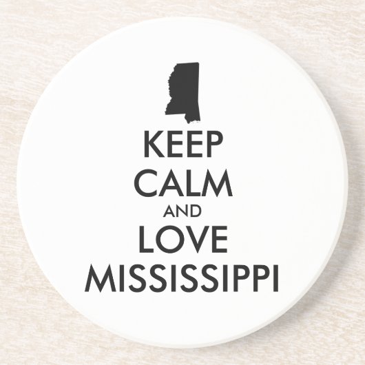  KEEP KALM EN VERLIES MISSISSIPPI ZANDSTEEN ONDERZETTER (Voorkant)