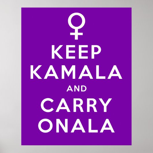 Keep Kamala en Carry Onala Paarse Achtergrond Poster (Voorkant)