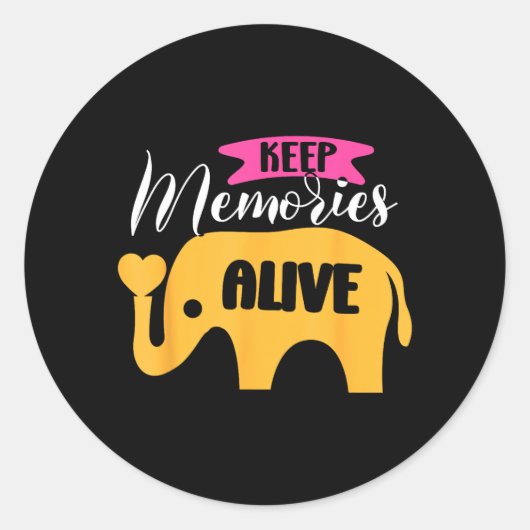Keep Memories Alive alzheimer Awareness Ronde Sticker (Voorkant)