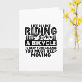 KEEP MOVING BICYCLE BALANCE Greeting Card Kaart (Gele Bloem)