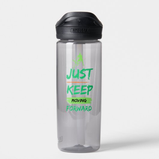 Keep Moving Forward Sports Water Bottle Waterfles (Achterkant)