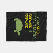 Keep Moving Forward Turtle - Sitive Motivational M Fleece Deken (Voorkant (Horizontaal))