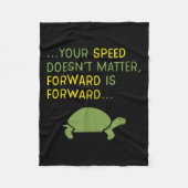 Keep Moving Forward Turtle - Sitive Motivational M Fleece Deken (Voorkant)