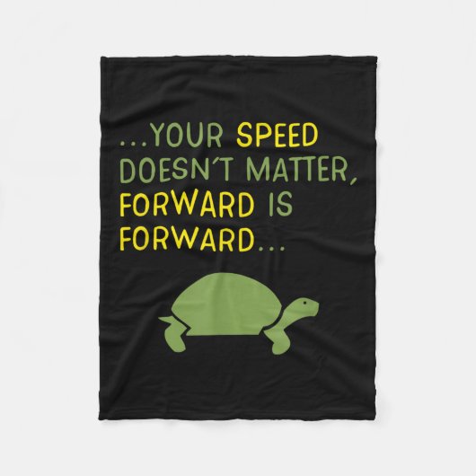 Keep Moving Forward Turtle - Sitive Motivational M Fleece Deken (Voorkant)