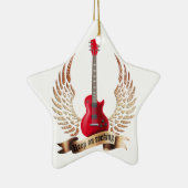 keep on rocking electric guitar wings keramisch ornament (Rechts)