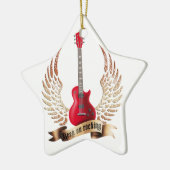 keep on rocking electric guitar wings keramisch ornament (Links)