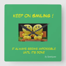 "Keep on smiling" vierkant wand