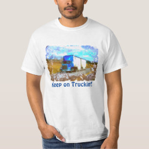 "Keep on Truckin'" Blauwe Vrachttruck T-shirt