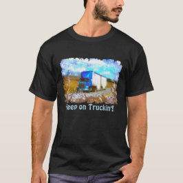 "Keep on Truckin'" Blauwe Vrachttruck T-shirt