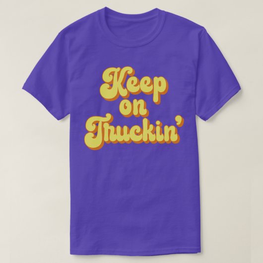 Keep on Truckin jaren 70 Geel Retro T-shirt (Design voorkant)