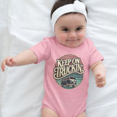 Keep On Truckin’ Retro 60s Gepersonaliseerd Roze Romper