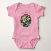 Keep On Truckin’ Retro 60s Gepersonaliseerd Roze Romper (Voorkant)