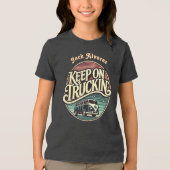 Keep On Truckin’ Retro 60s gepersonaliseerd Tri-Blend Shirt (Voorkant)