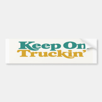 Keep On Truckin’ Retro 70s Blauwgroen en Mosterd S Bumpersticker