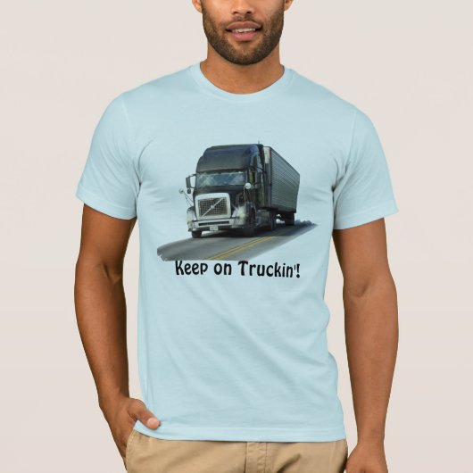 "Keep on Truckin'" vrachtwagenchauffeur T-shirt (Voorkant)