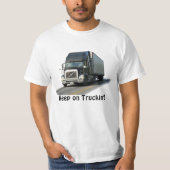 "Keep on Truckin'" vrachtwagenchauffeur T-shirt (Voorkant)