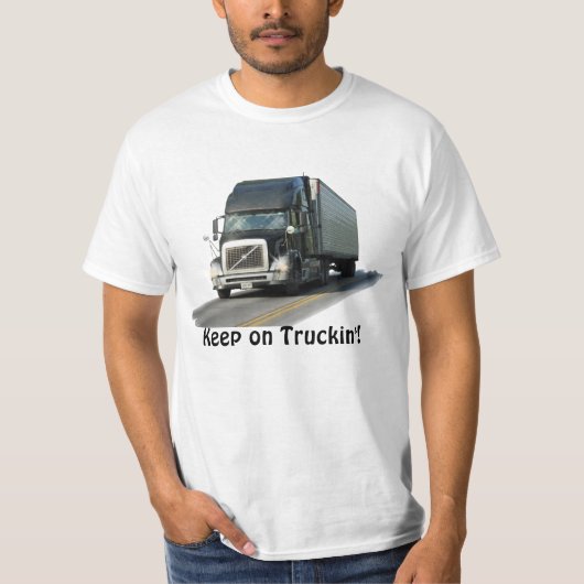 "Keep on Truckin'" vrachtwagenchauffeur T-shirt (Voorkant)