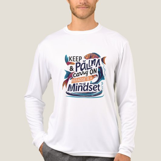 Keep Palm & Carry On – Levendige Oceaan Mindset T- Tri-Blend Shirt (Voorkant volledig)