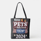 Keep Pets Safe From Trump 2024 for Pet Lovers Tote Bag (Achterkant)
