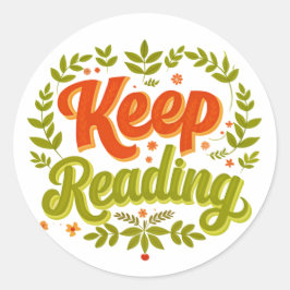 Keep Reading Books bibliotheek lezen thema Ronde Sticker
