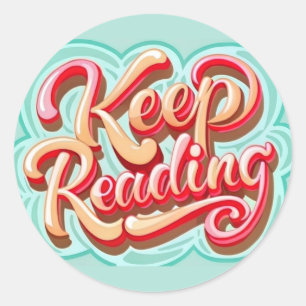 Keep Reading Books bibliotheek lezen thema Ronde Sticker