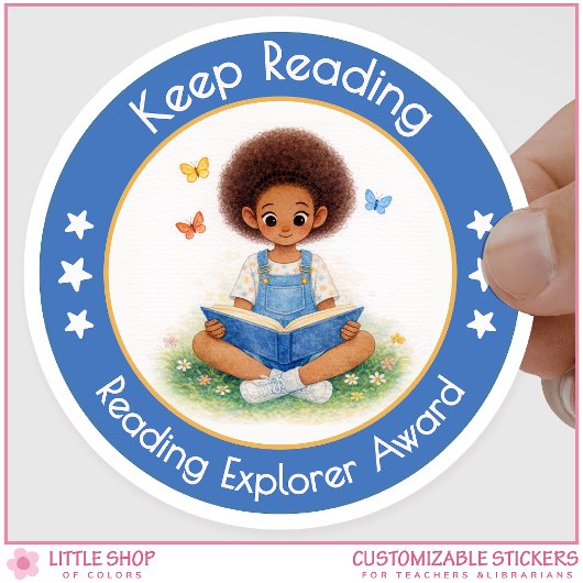 Keep Reading Teacher Encouragement Award Ronde Sticker