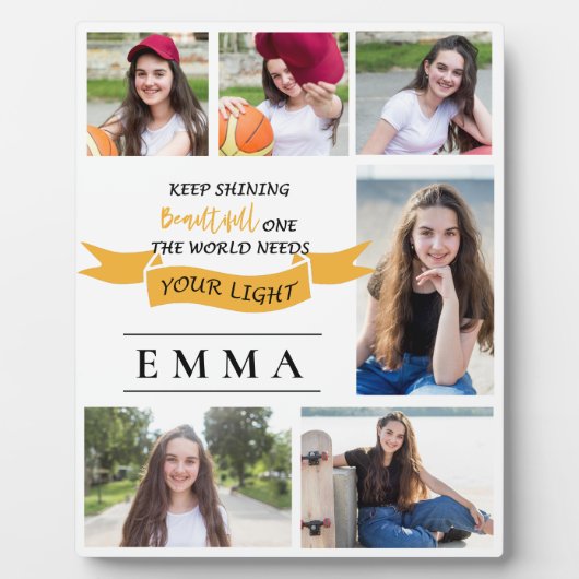 Keep Shining 2025 Afstuderen Multi Photo Gift Fotoplaat (Voorkant)