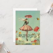 Keep Shining Whimsical Girl Greeting Card Kaart (Voorkant / Achterkant in situ)