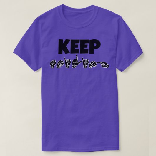 KEEP SMILING ASL Sign Language Design 1 T-shirt (Design voorkant)