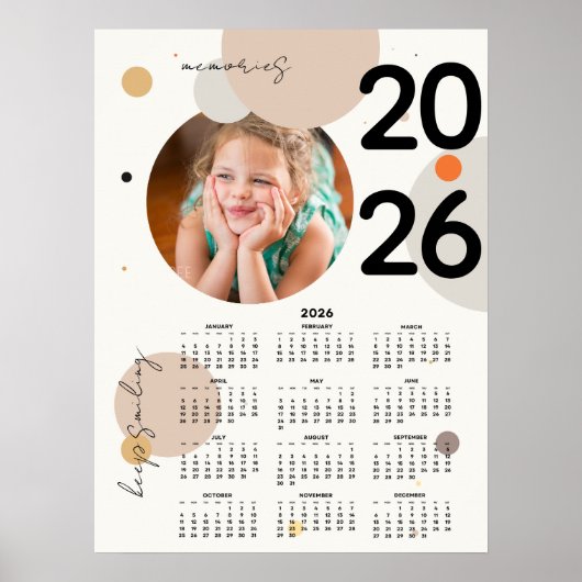 Keep Smiling Photo Calendar 2026 Poster 18x24 (Voorkant)