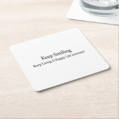 "Keep Smiling" Schattige ontwerp. Bestel nu Kartonnen Onderzetters (Schuin)