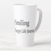 "Keep Smiling" Schattige ontwerp. Bestel nu Latte Mok (Rechterhoek)