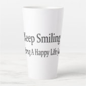 "Keep Smiling" Schattige ontwerp. Bestel nu Latte Mok (Voorkant)