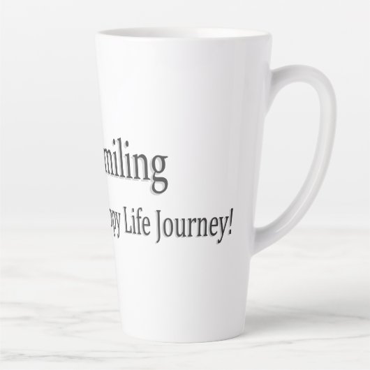 "Keep Smiling" Schattige ontwerp. Bestel nu Latte Mok (Rechts)